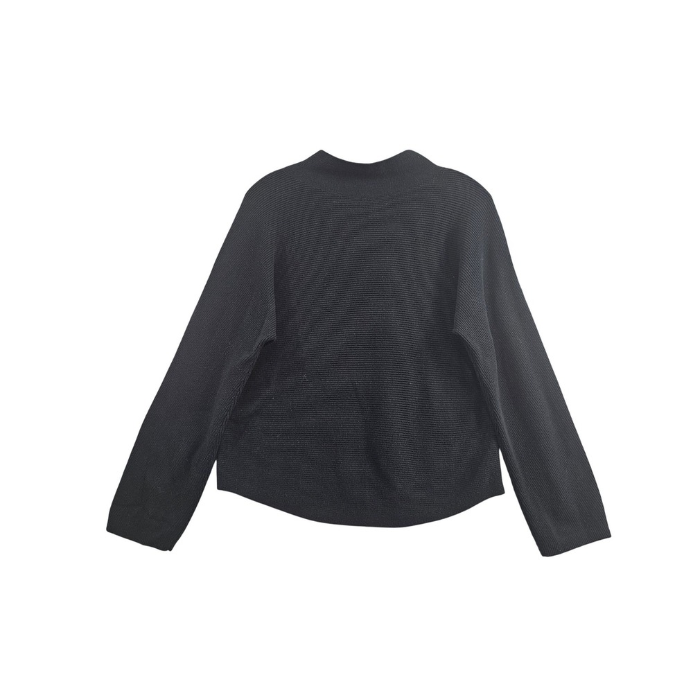 Lululemon Mock Neck Boxy Cotton Blend Sweater Women XS/S Black Ribbed‎ Knit Boxy